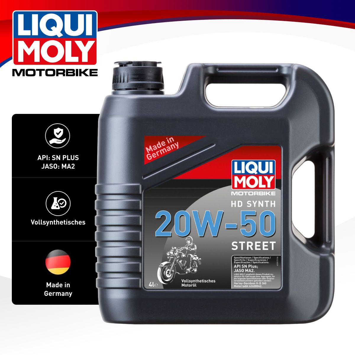 

Масло Моторное Моtоrbiке 4Т Нd Sуnth 20W-50 Strееt (Синтетическое) (4L) LIQUI MOLY 3817