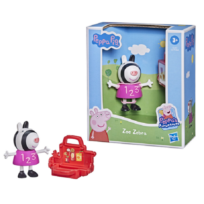 Фигурка Peppa Pig Zoe Zebra 6 см Друзья свинки Пеппы Зебра Зоя с ланч-боксом F2179-F2207