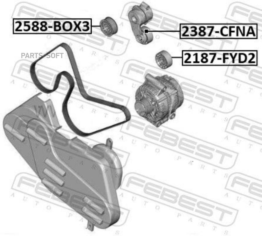 

FEBEST Ролик обводной 2588-BOX3