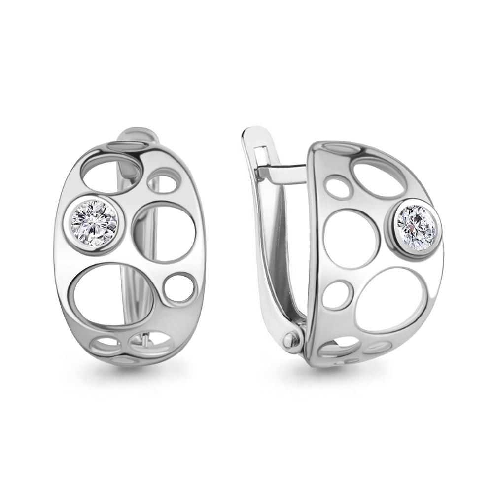

Серьги из серебра с фианитом Aquamarine 49472А_925_р, 49472А_925_р