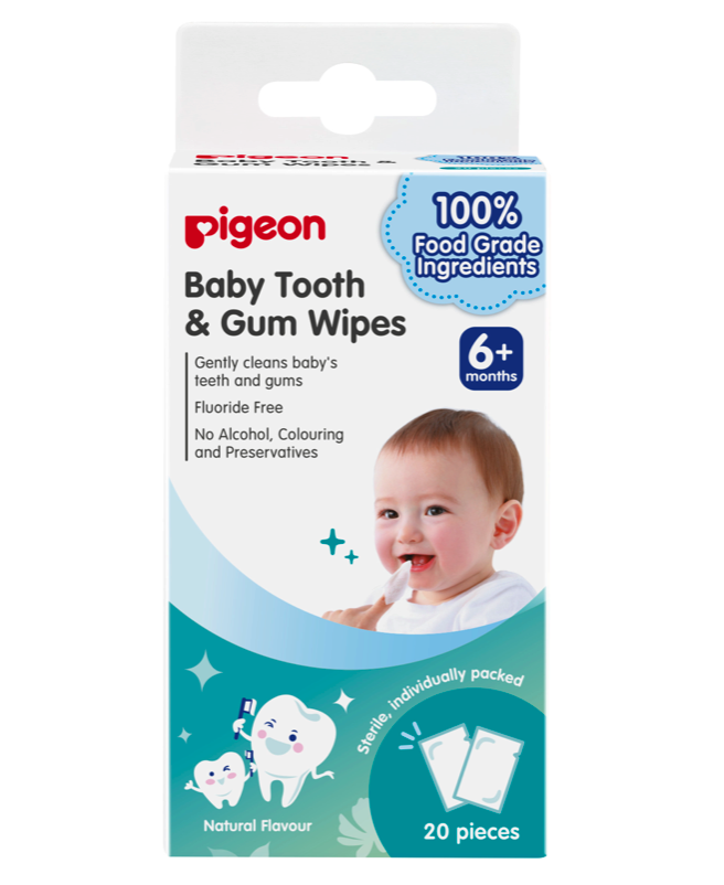 Салфетки для чистки молочных зубов Pigeon Baby Tooth & Gum Wipes без аромата, 20 шт. салфетки влажные k mom first wet wipes promise 70 листов 0