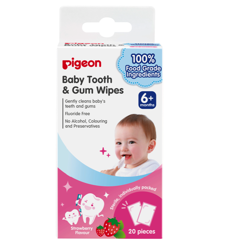 Купить Салфетки для чистки молочных зубов Pigeon Baby Tooth & Gum Wipes Strawberry 20 шт 78291-1,