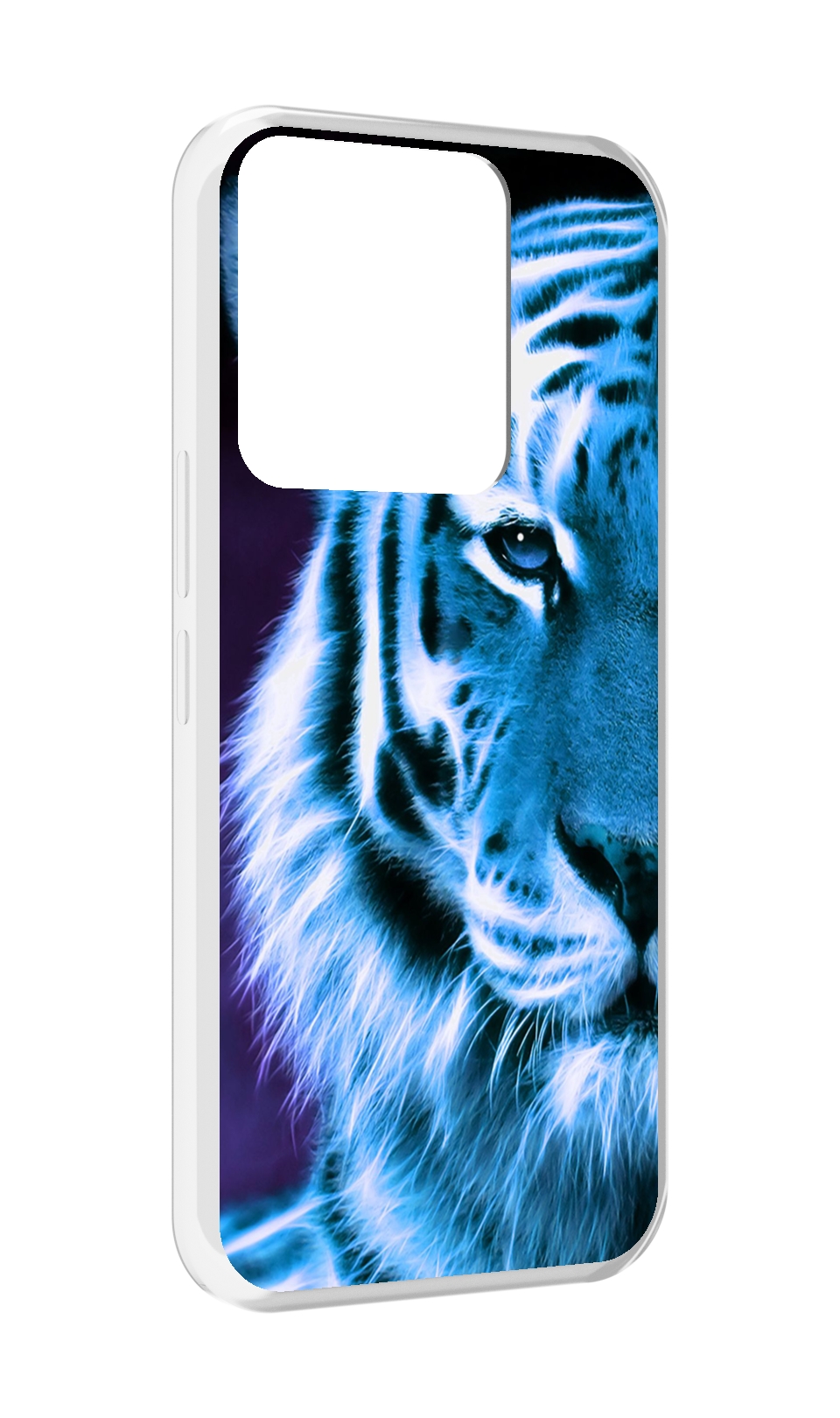 

Чехол MyPads Половина-тигра мужской для Tecno Spark Go 2022 / Tecno Spark 8C, Прозрачный, Tocco