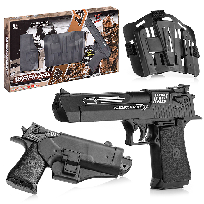 Набор военного OUBAOLOON QR899-12 Пистолет игрушечный на батарейках, с кабурой, в коробке