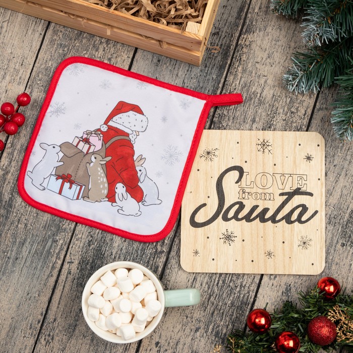 

Набор кухонный Доляна From Santa: подставка, прихватка