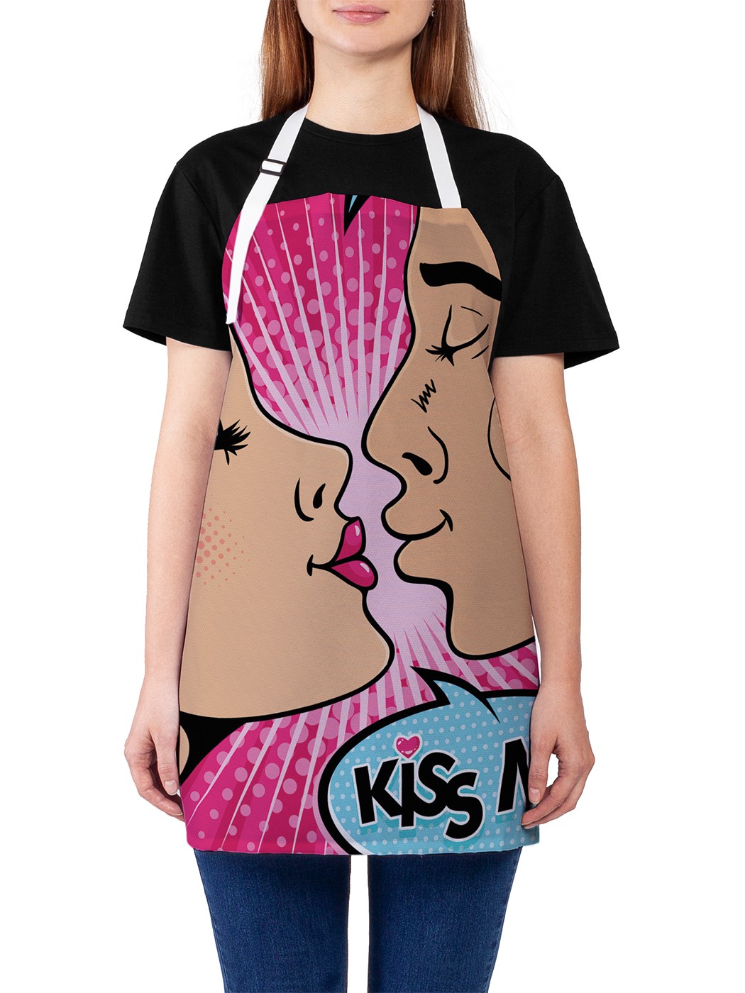 

Фартук женский JoyArty для готовки "Поцелуй молодых", универсальный размер
