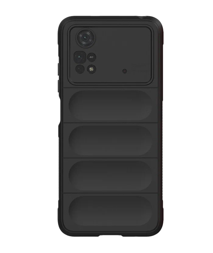 фото Противоударный чехол flexible case для xiaomi poco m4 pro 4g black panther