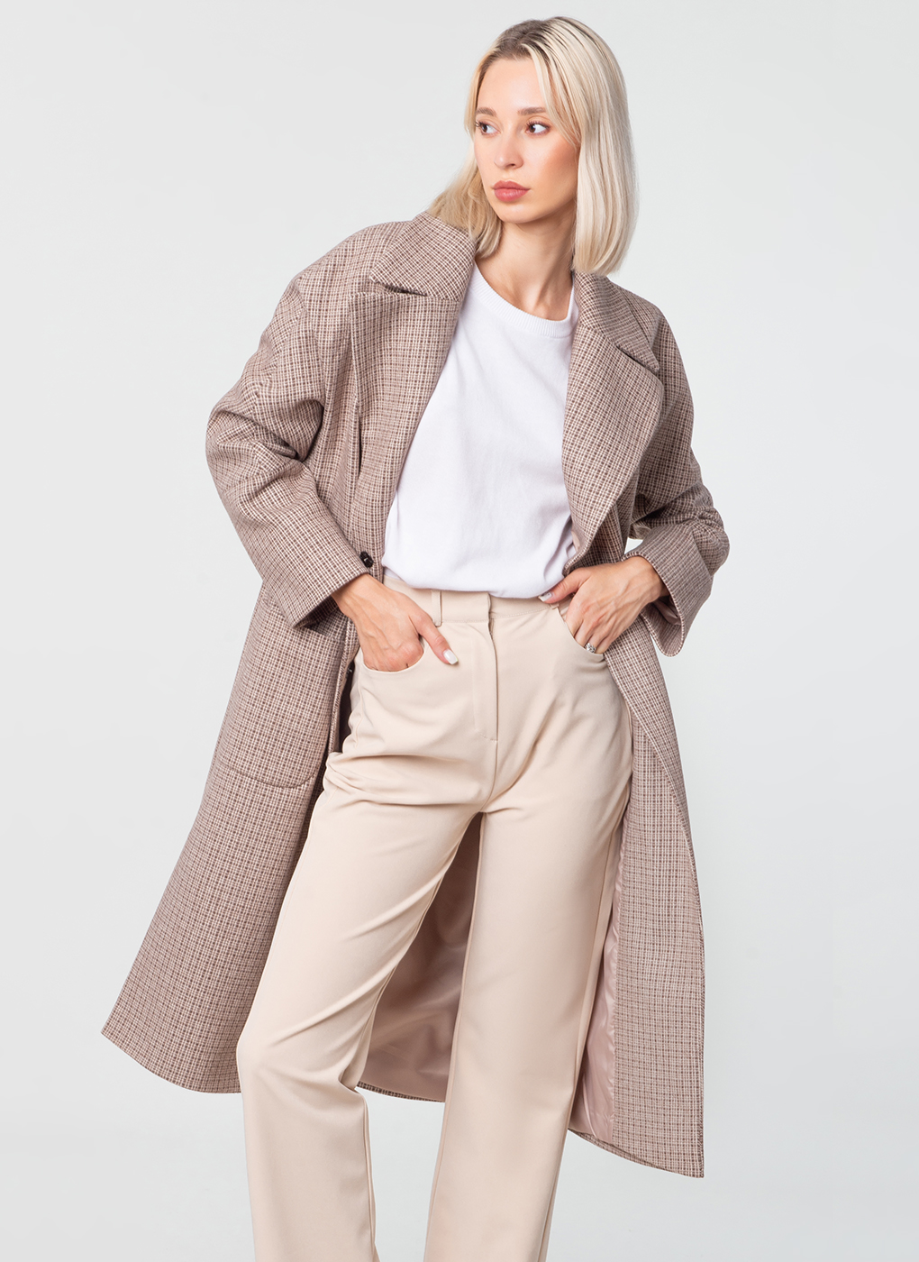 

Пальто женское Каляев 54577 бежевое 42 RU, 54577