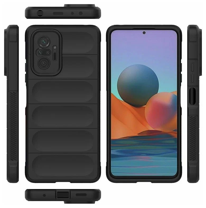 

Противоударный чехол Flexible Case для Xiaomi Redmi Note 10 Pro, Черный