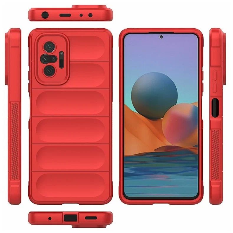 

Противоударный чехол Flexible Case для Xiaomi Redmi Note 10 Pro, Красный