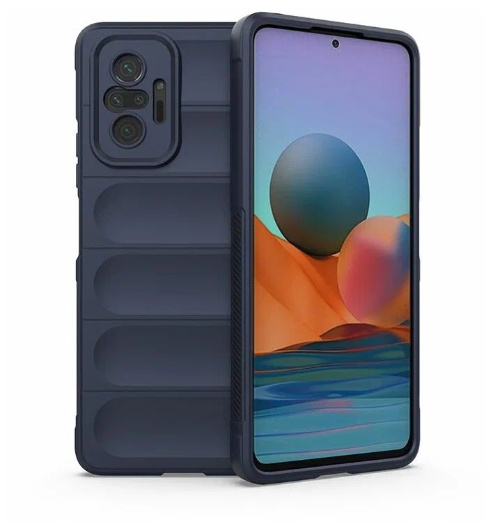 

Противоударный чехол Flexible Case для Xiaomi Redmi Note 10 Pro, Синий