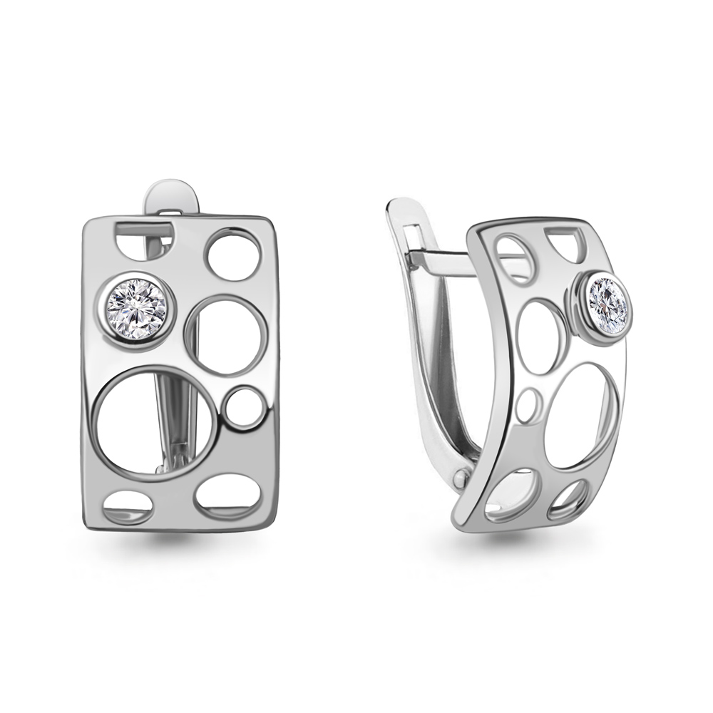 

Серьги из серебра с фианитом Aquamarine 49497А_925_р, 49497А_925_р