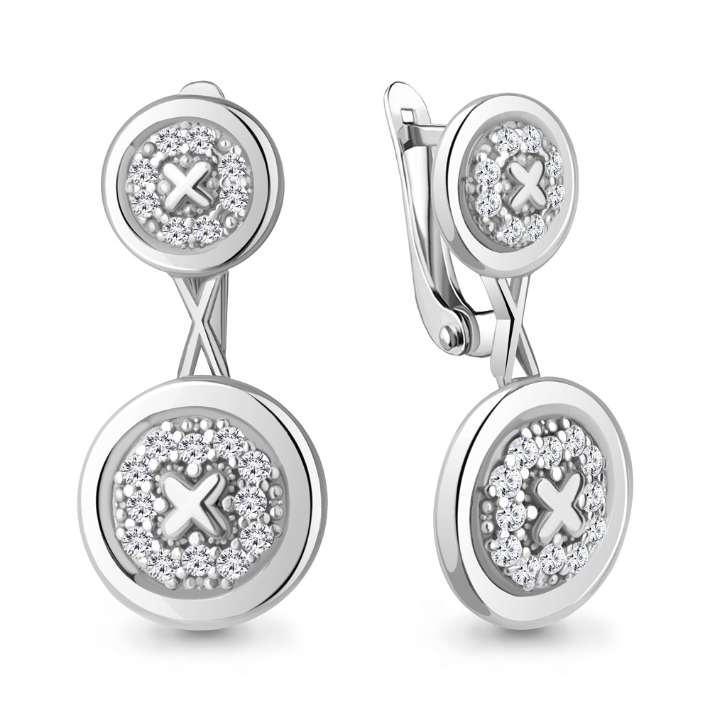 

Серьги подвески из серебра с фианитом Aquamarine 49498А_925_р, 49498А_925_р