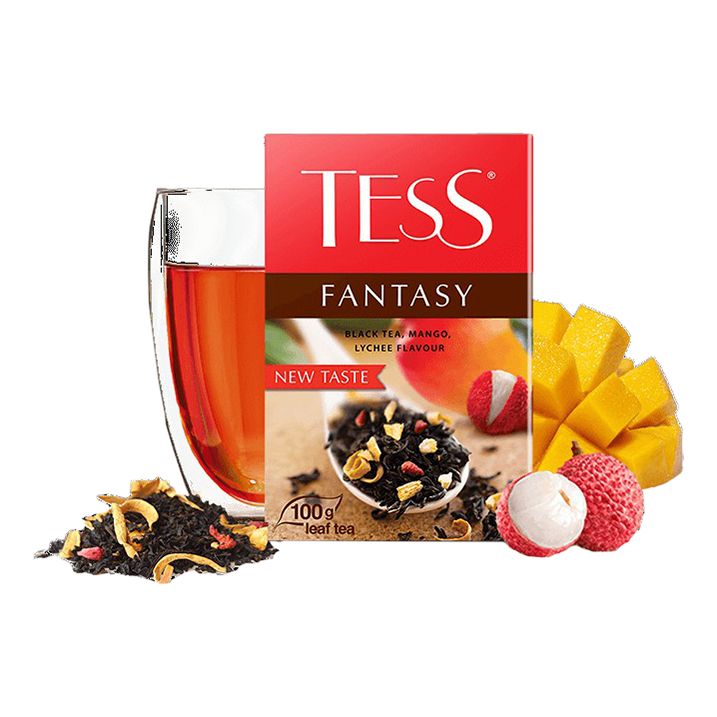 Чай черный Tess Fantasy с манго и ароматом листовой 100 г