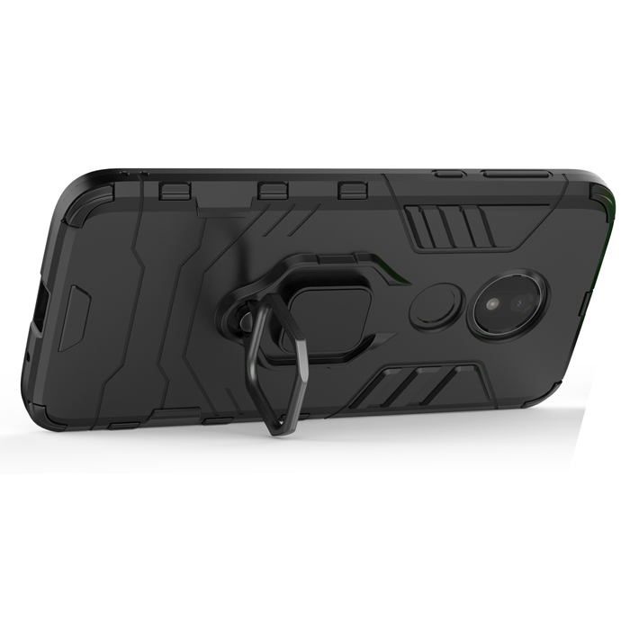 фото Противоударный чехол с кольцом panther case для motorola moto g7 power black panther