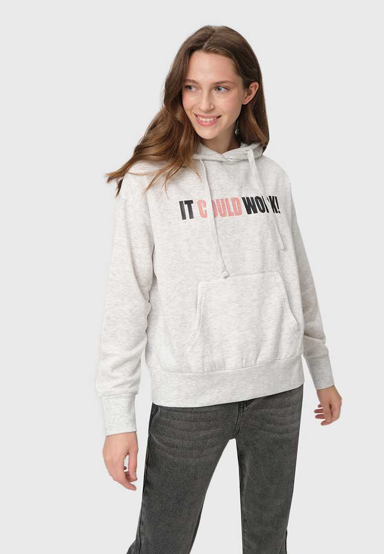 

Худи женское Modis M212W001871ADK серое 46-48 RU, M212W00187