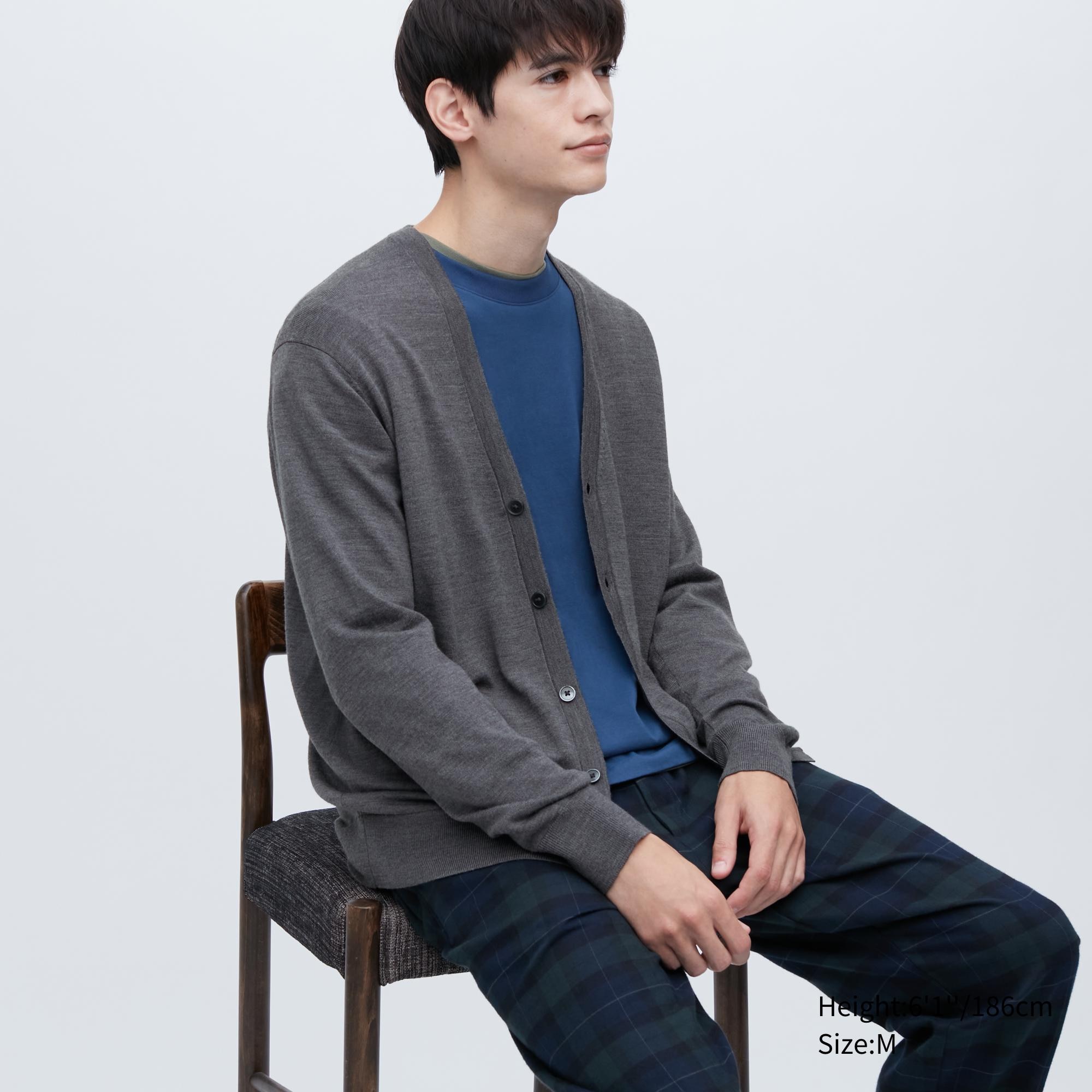 

Кардиган мужской UNIQLO 450540COL07 серый L (доставка из-за рубежа), 450540COL07
