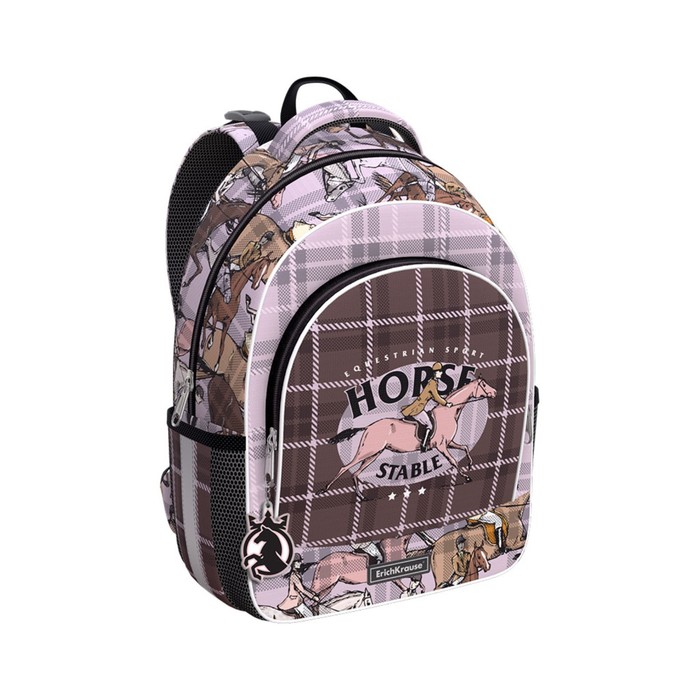 

Рюкзак школьный Erich Krause ErgoLine 15L, 39 х 28 х 14 см, эргономичная спинка, Horse Rac