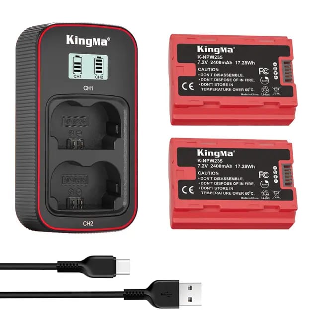 Аккумулятор KingMa NP-W235, 2 шт + зарядное устройство