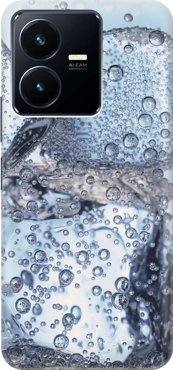 

Силиконовый чехол на Vivo Y22 с эффектом блеска "Лед и пузырьки", Белый;голубой, 157782