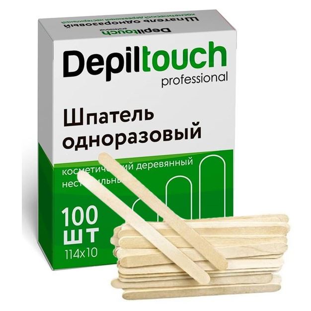 Шпатель деревянный нестерильный Depiltouch в коробочке 114 х 10 мм 100 шт шпатель деревянный медицинский стерильный 150 18 1 8 мм