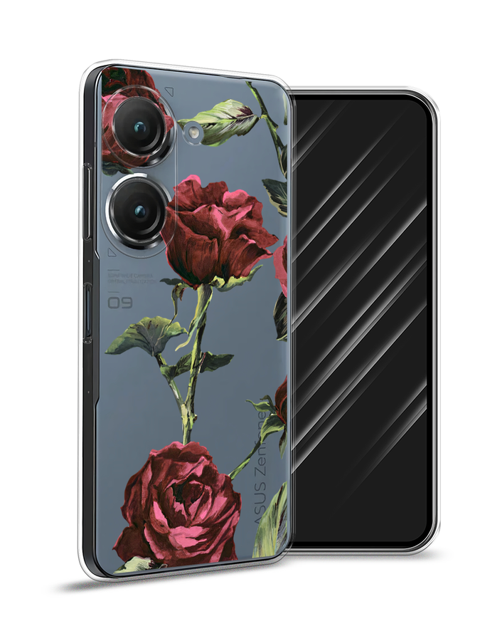 

Чехол Awog на Asus ZenFone 9 "Бордовые розы фон", Бордовый, 44950-8