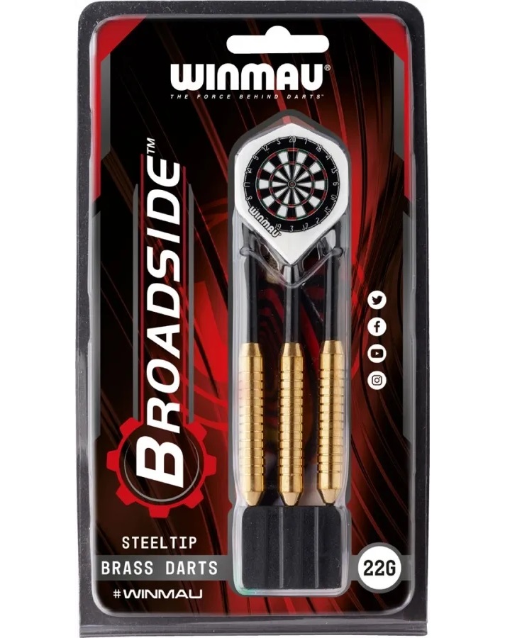 Дротики Winmau Broadside Brass steeltip 22 gr.