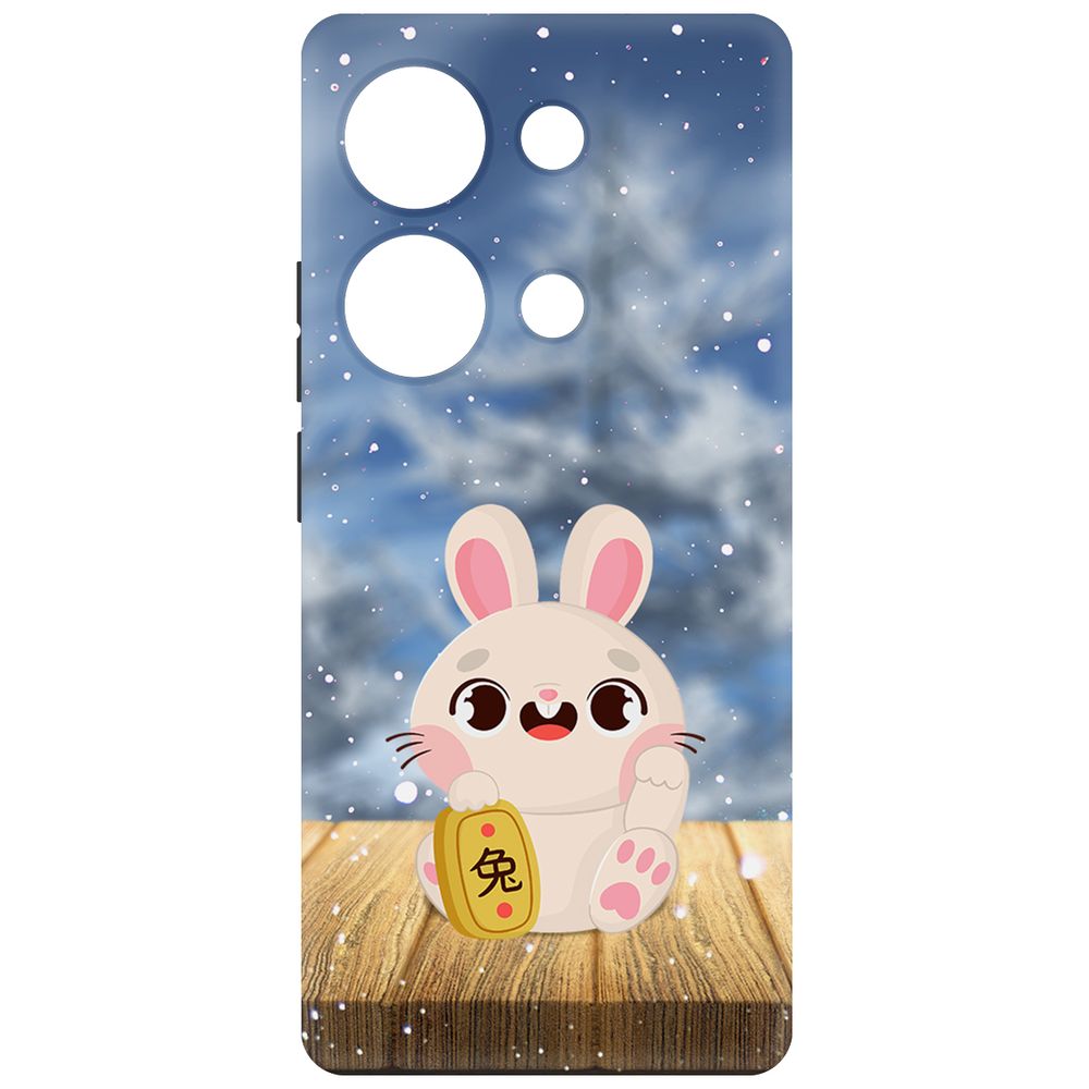 

Чехол-накладка Krutoff Soft Case Год кролика для Xiaomi Redmi Note 13 Pro 4G черный