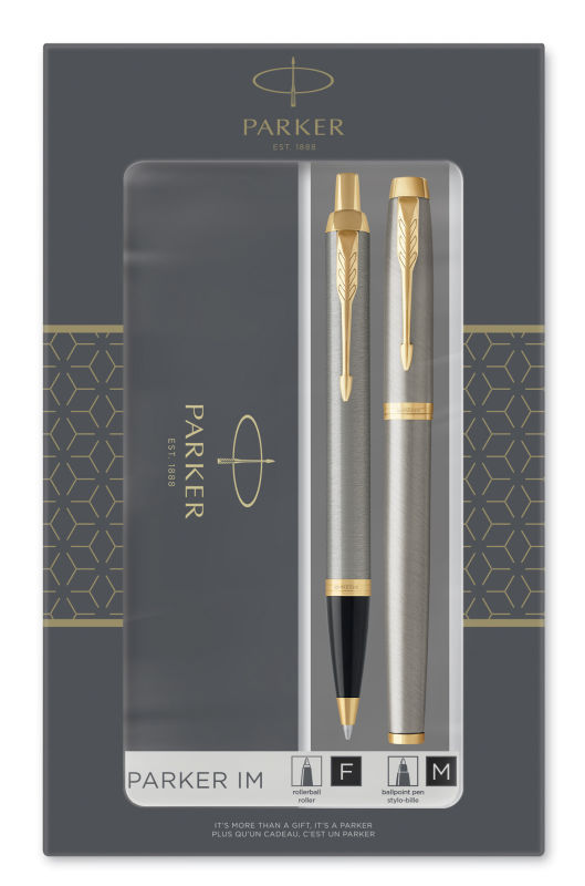 

Набор ручек Parker STK 122 Brushed Metal GT IM, роллер и шариковая, IM