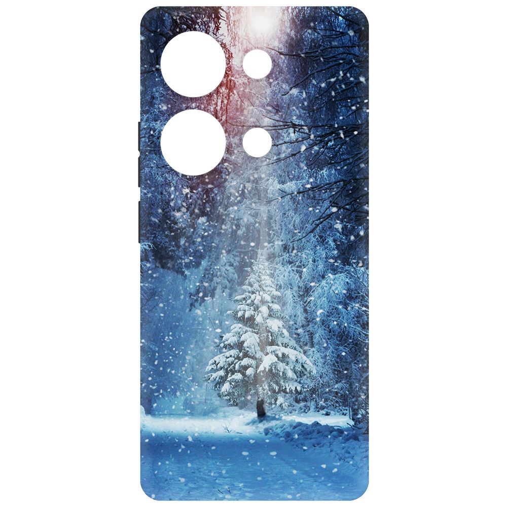 

Чехол-накладка Krutoff Soft Case Лесная ель для Xiaomi Redmi Note 13 Pro 4G черный