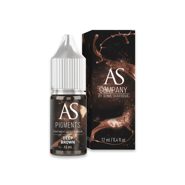 

Пигмент AS Company Deep brown Глубокий коричневый для татуажа бровей, AS pigments для бровей