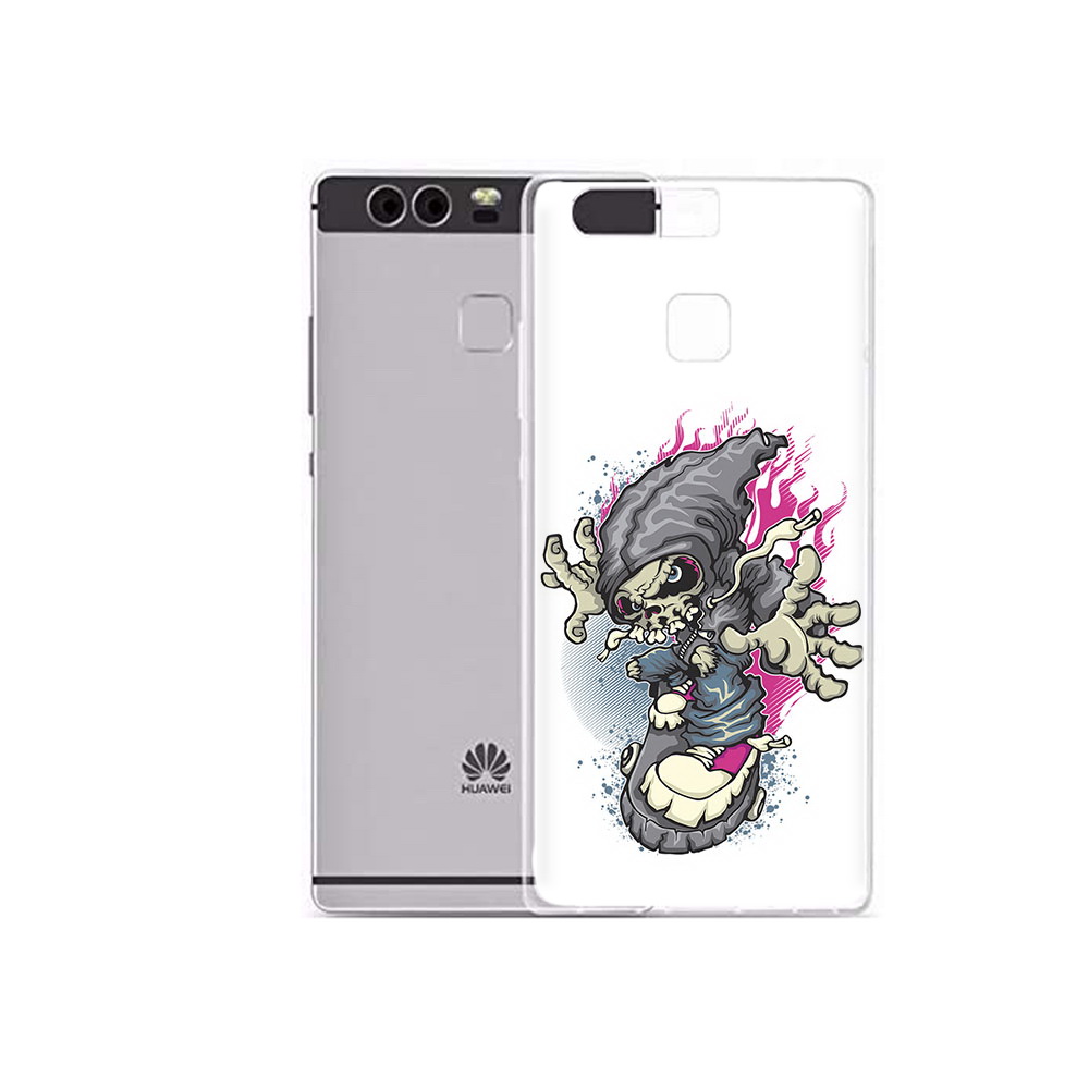 фото Чехол mypads tocco для huawei p9 plus нарисованный скелет на скейт борде (pt31455.54.512)