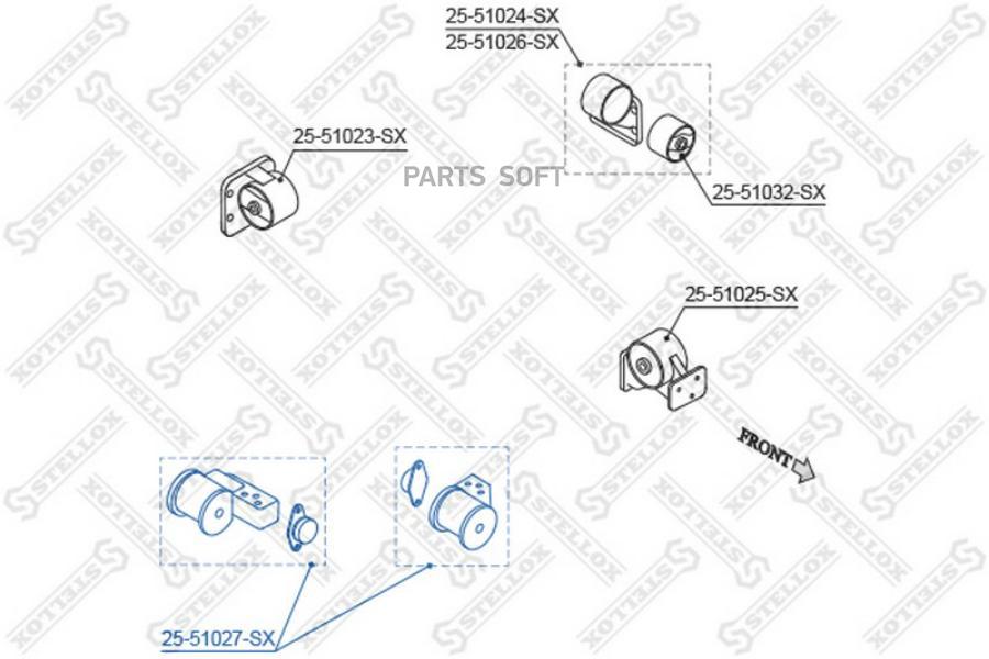 

STELLOX Опора двигателя STELLOX 2551027sx