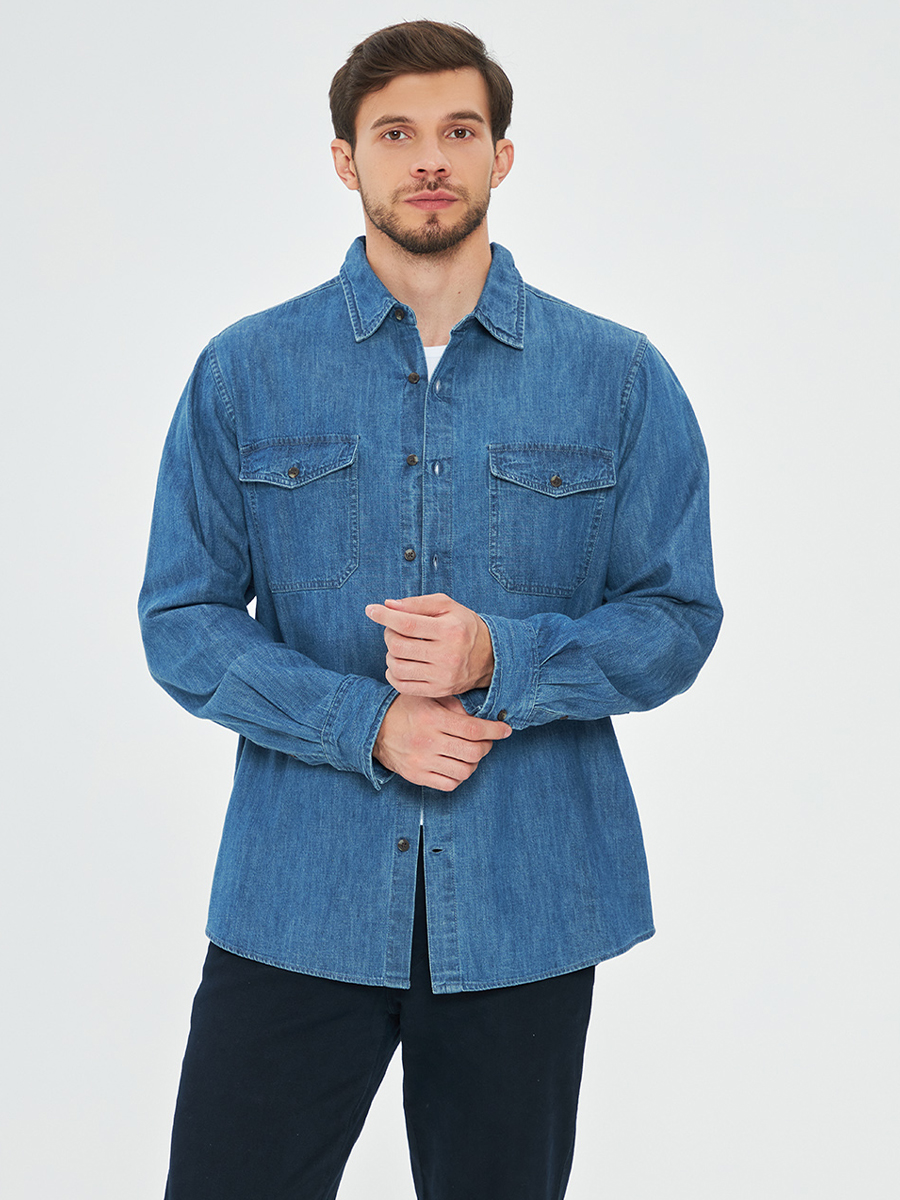 

Рубашка мужская Velocity I-RLD43 синяя 2XL, Синий, I-RLD43