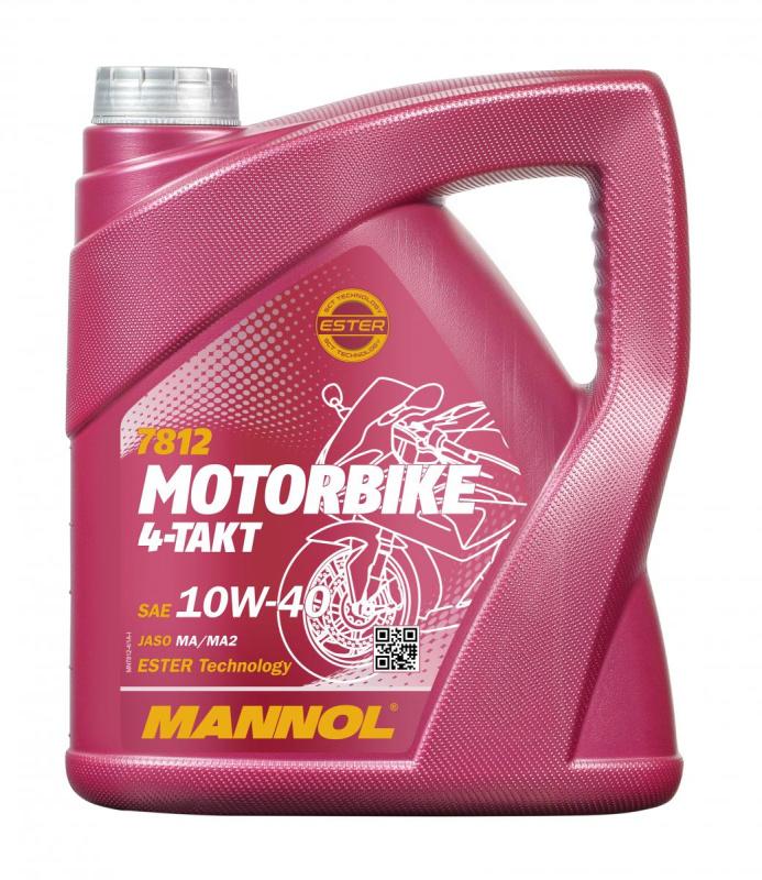 Моторное масло MANNOL 4-TAKT MOTORBIKE 10W-40 для мотоциклов синтетическое 1963, 4 л