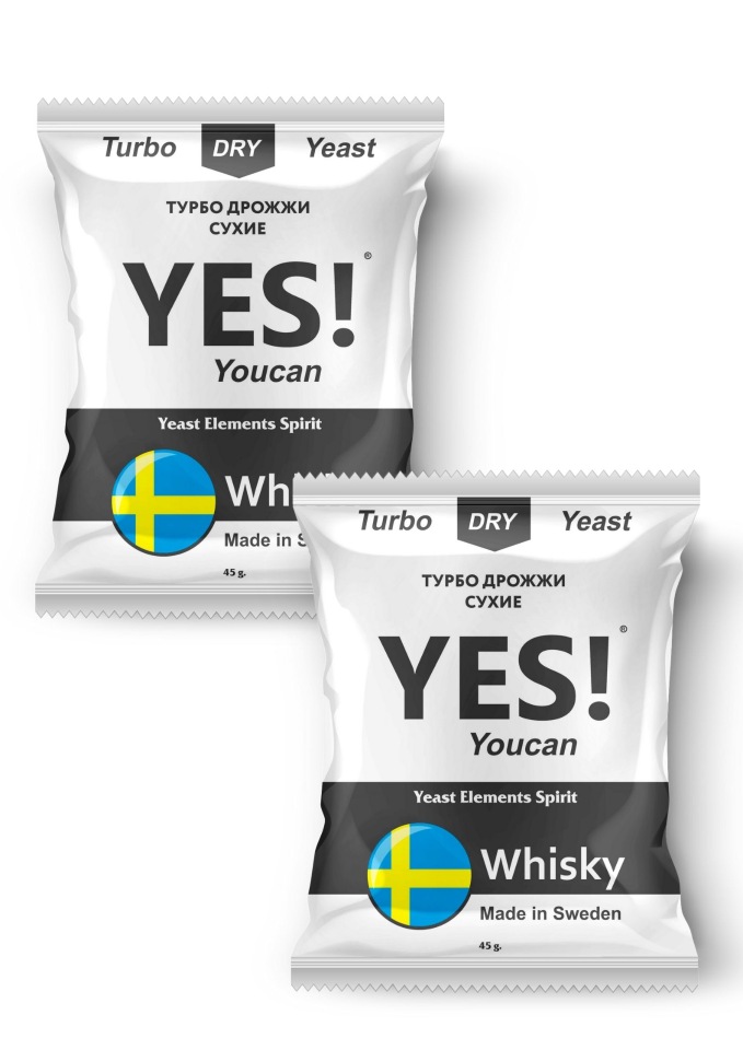 

Спиртовые турбо дрожжи YES! Whisky, 2х45гр (2 штуки в комплекте)