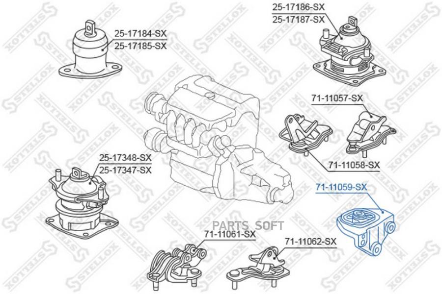 

STELLOX Опора КПП STELLOX 7111059sx