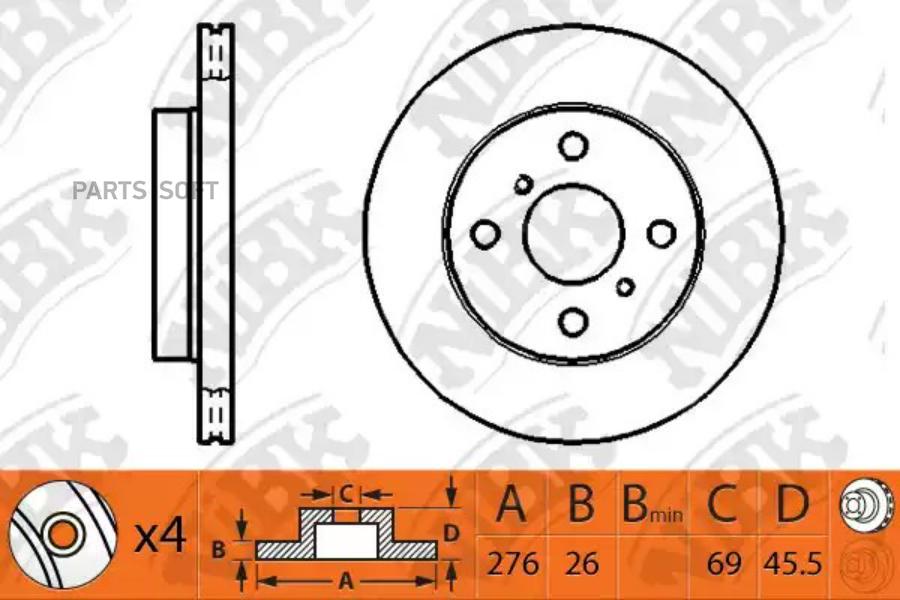 

Тормозный колодки NiBK передний для Mitsubishi Galant VI 96-04, Lancer 03 rn1237