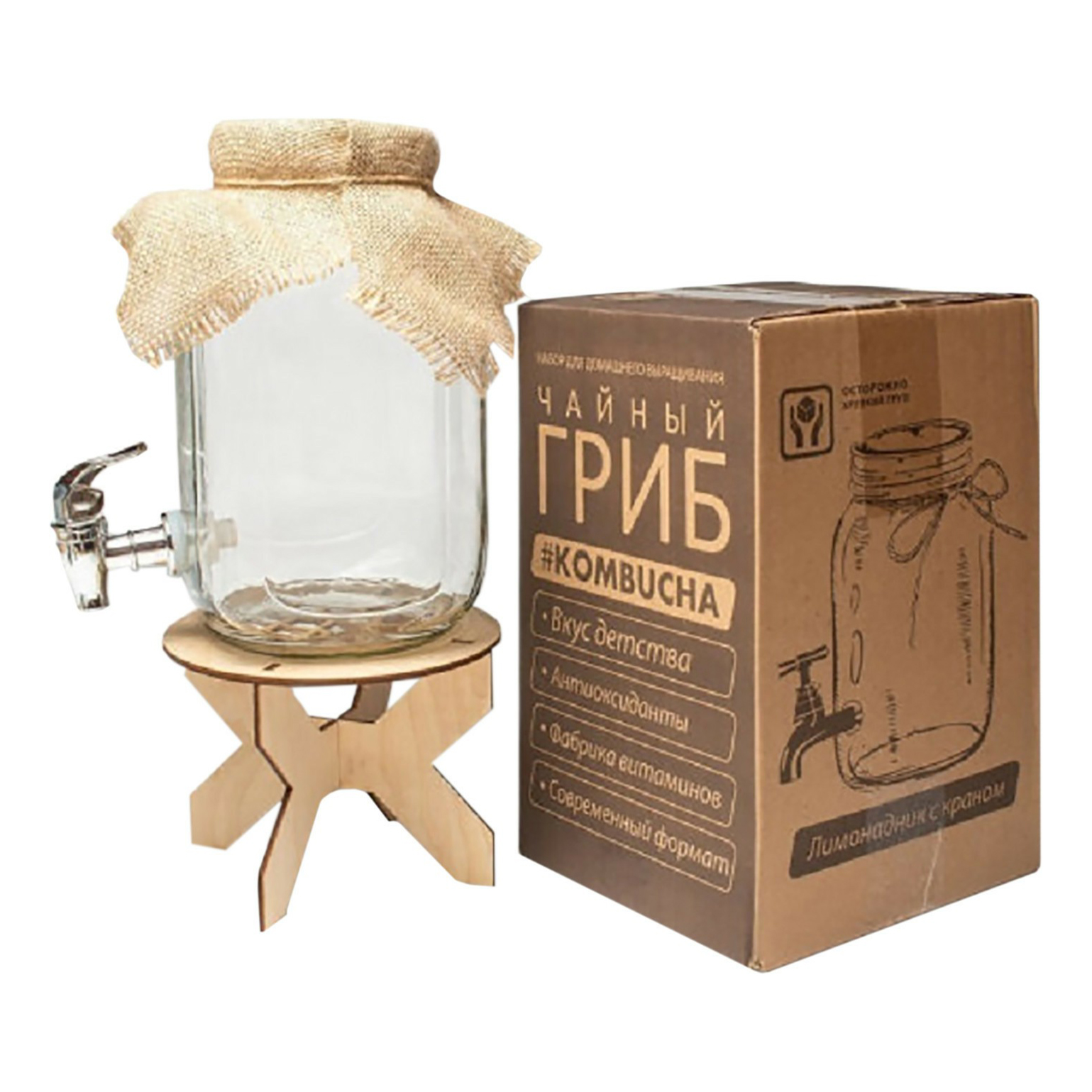 

Смесь для приготовления напитка HQ Kombucha Чайный гриб со стеклянной банкой 3 л