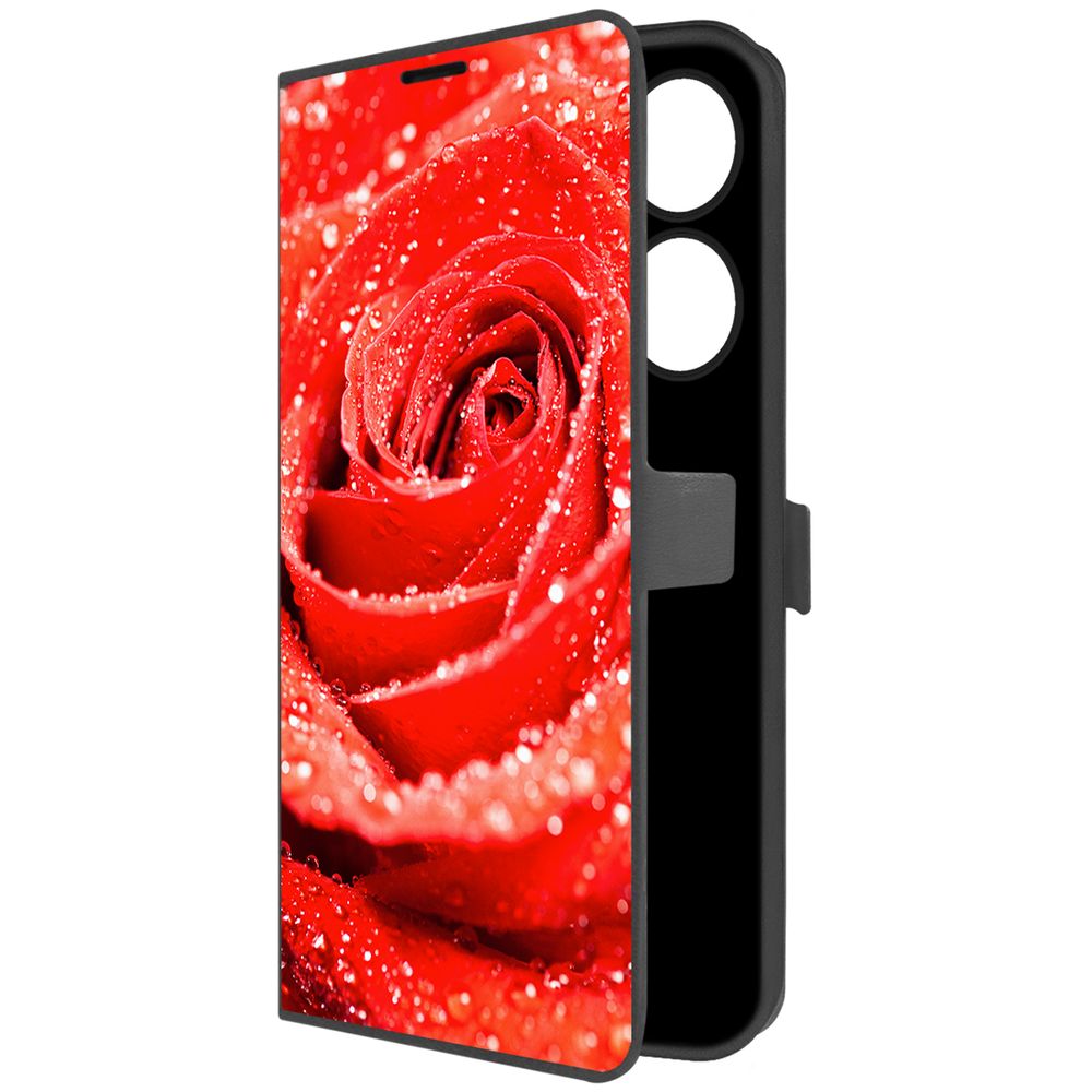 

Чехол-книжка Krutoff Eco Book для Xiaomi Redmi Note 13 Pro 4G Роза (черный)