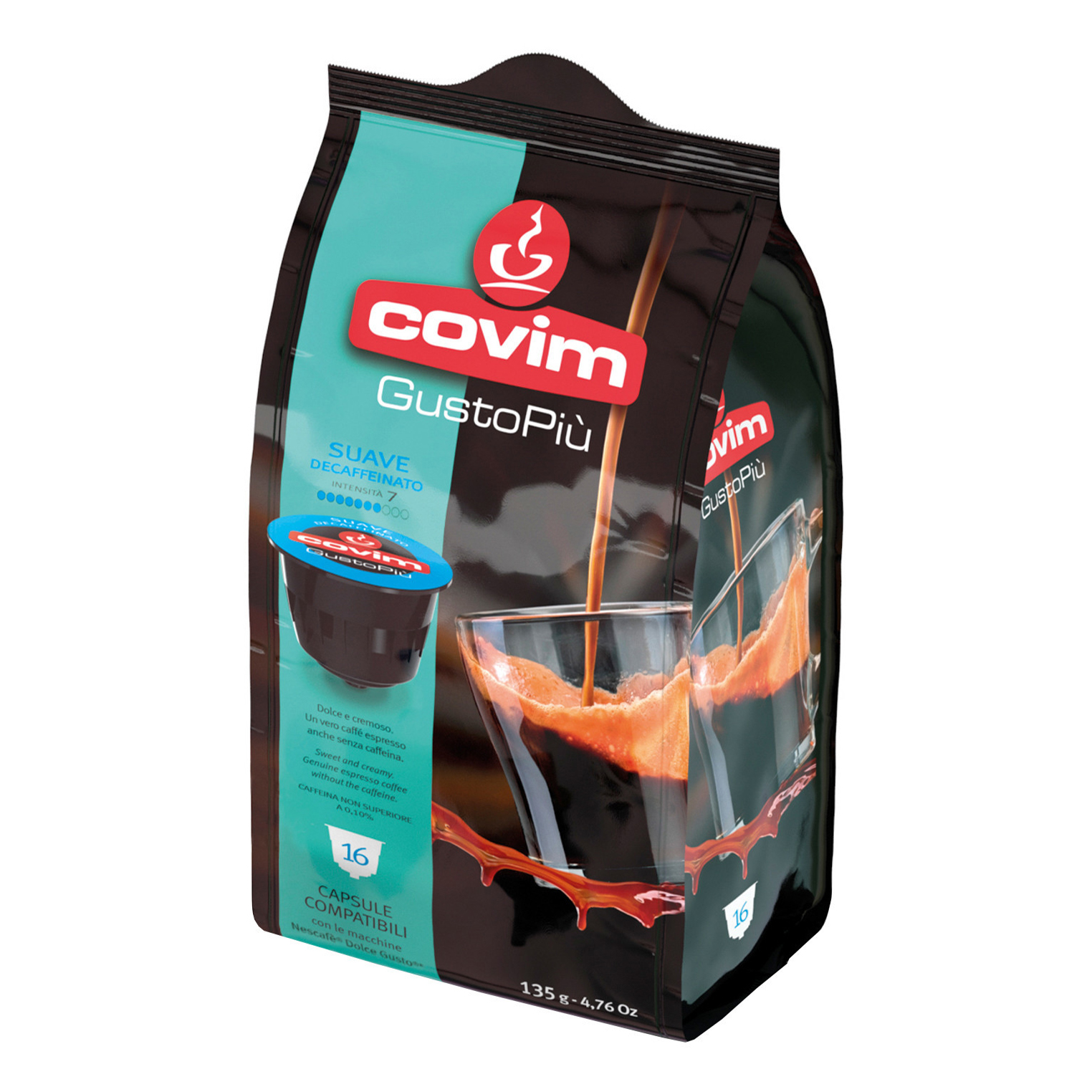 

Кофе Covim Gusto Suave Decaffeinato в капсулах 16 шт