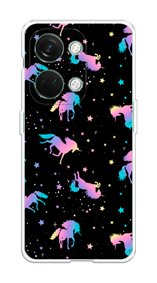 

Чехол на OnePlus Nord 3 "Единороги градиент", Черный;розовый;голубой, 154050-1