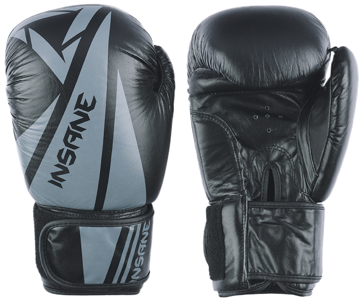 Перчатки боксёрские Insane Ares, кожа, чёрный, пара 10 oz