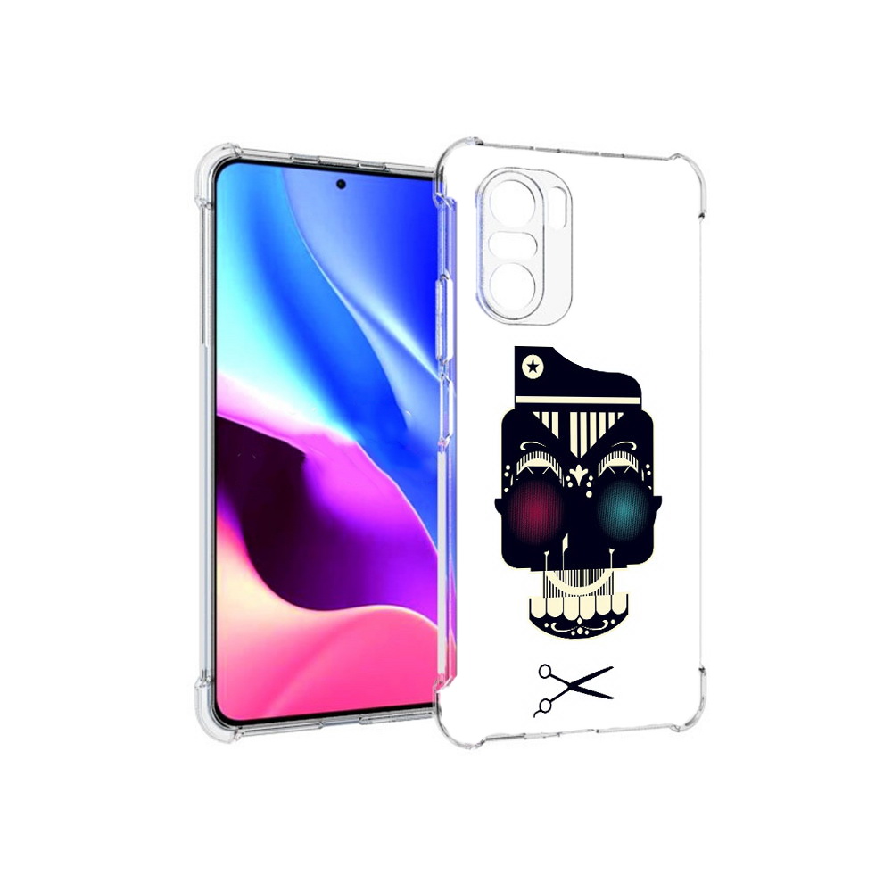 

Чехол MyPads Tocco для Xiaomi Redmi K40 черно белый скелет с яркими глазами, Прозрачный, Tocco