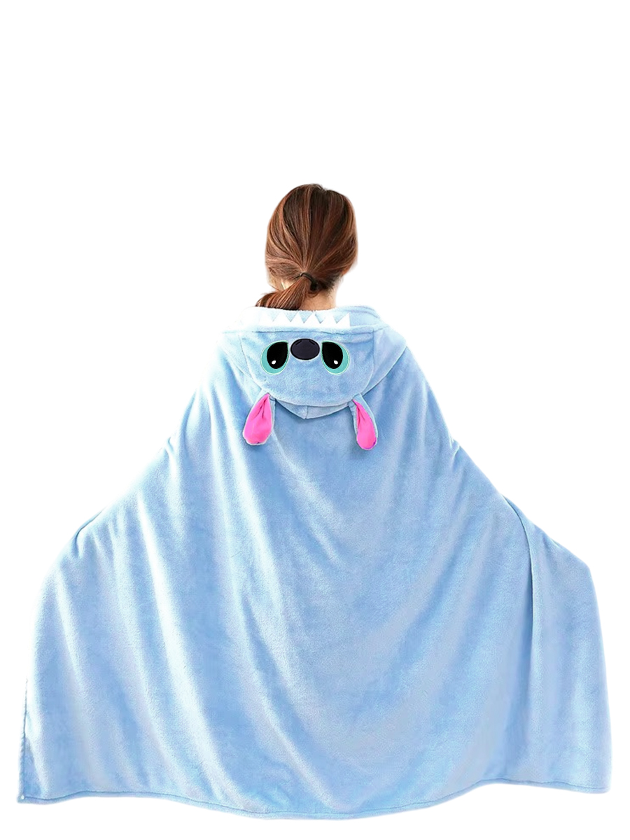 

Накидка плед с капюшоном StarFriend Лило и Стич Lilo Stitch с ушками голубая 163х115 см, Голубой, Лило и Стич Lilo Stitch с ушками