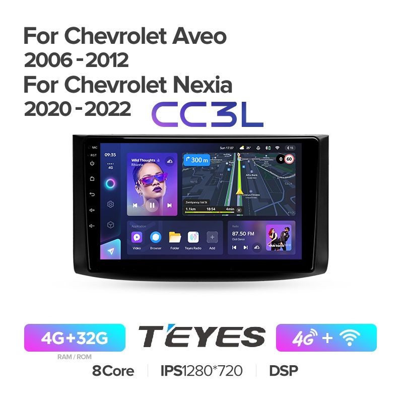 Автомобильная магнитола Teyes CC3L 4/32Гб Chevrolet Aveo T250 2006-2012 ANDROID