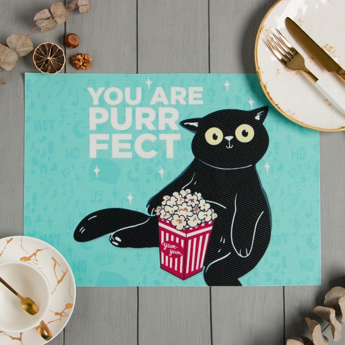 фото Салфетка на стол доляна you are purrfect пвх 40x29