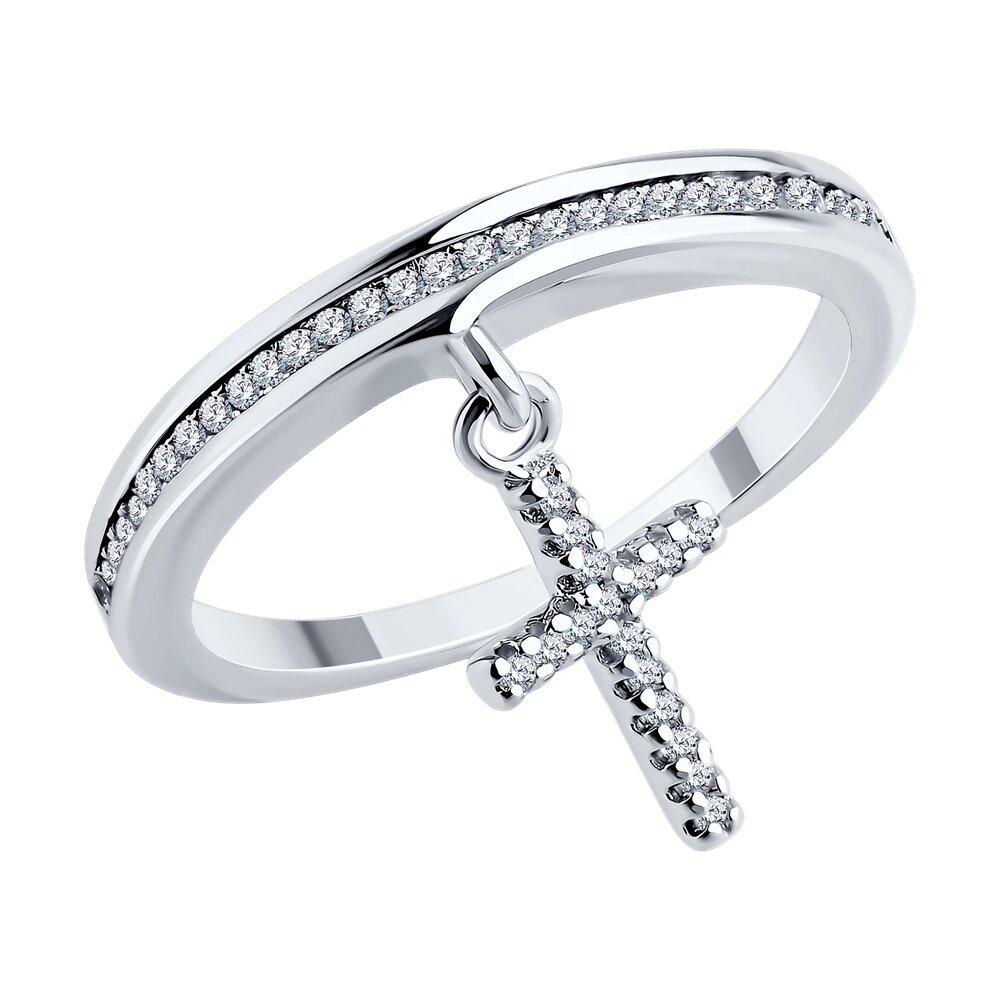 

Кольцо из серебра р. 18 SOKOLOV 94013992-91, фианит, 94013992-91