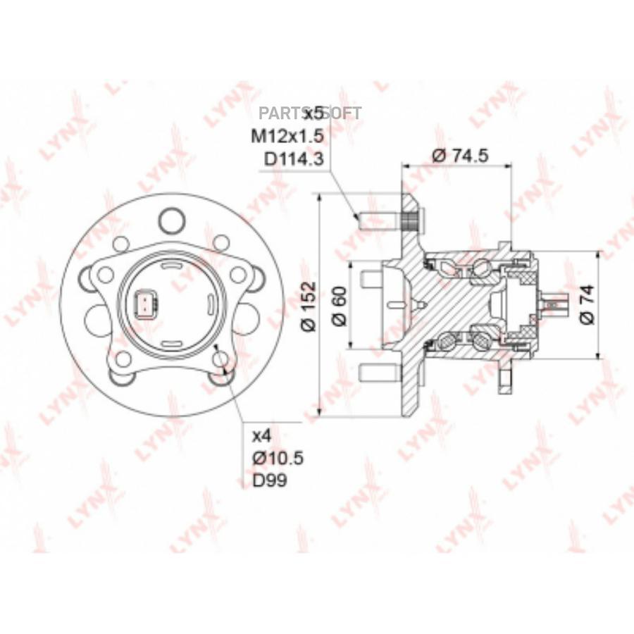 

Ступица LYNX(TOYOTA Camry(V30/40) 2.4-3.5 01-11/Hi