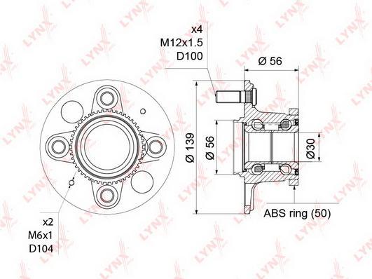 

Ступица задн. в сборе (с ABS) HONDA Civic VII 1.4-2.0 01-05